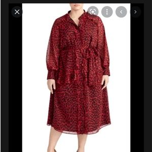 Rachel Roy Red Leopard Print Dress